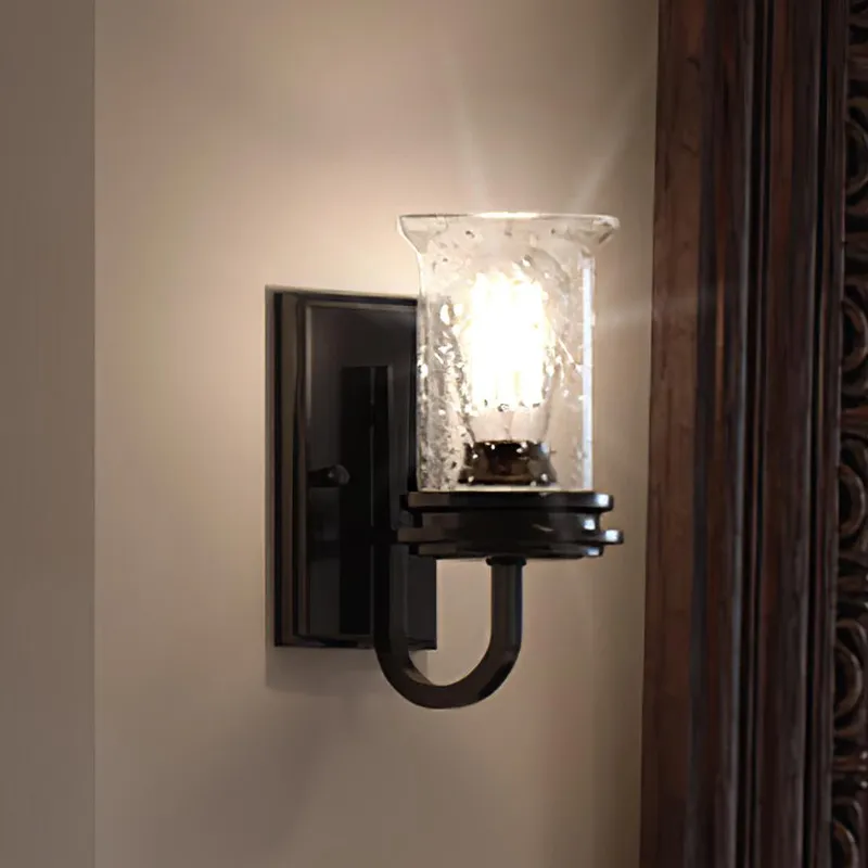 UHP3741 French Rustic Bath Vanity Light, 9.5"H x 4.75"W, Midnight Black Finish, Missoula Collection — Urban Ambiance LED Wall Lights  3000K