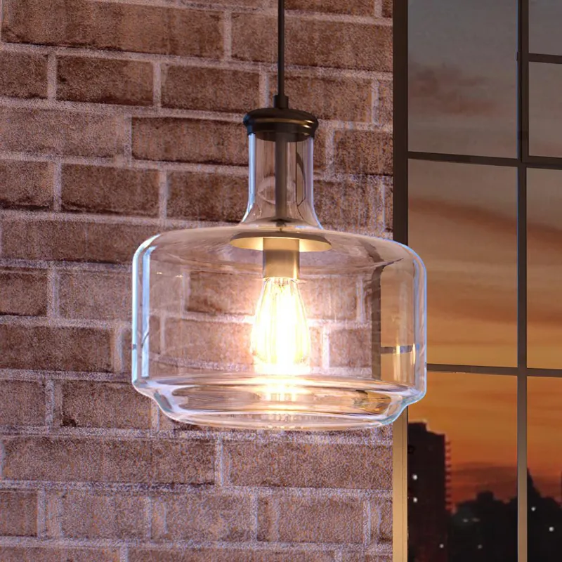 UHP3721 Luxe Industrial Pendant Light, 14"H x 12.25"W, Midnight Black Finish, Eagan Collection — Urban Ambiance LED Landscape Lights  3000K