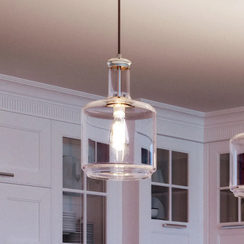 UHP3710 Luxe Industrial Pendant Light, 15.5"H x 9.45"W, Brushed Nickel Finish, Eagan Collection — Urban Ambiance LED Landscape Lights  3000K