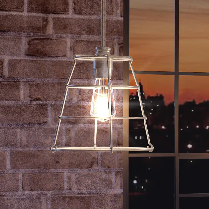 UHP3420 Urban Loft Pendant Light, 11"H x 10"W, Galvanized Steel Finish, Franklin Collection — Urban Ambiance LED Landscape Lights  3000K