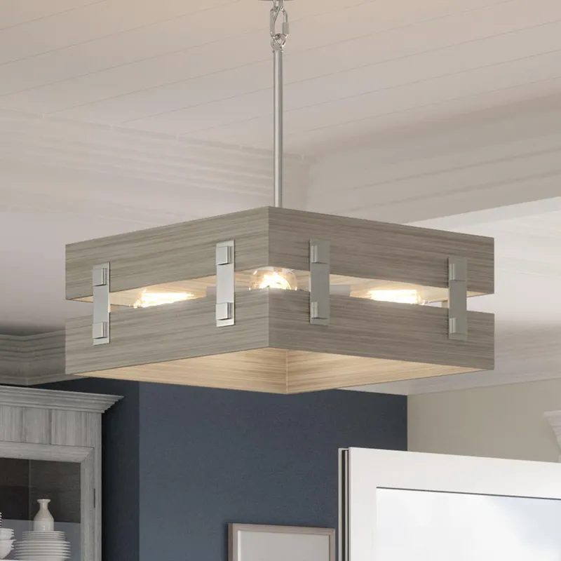 UHP3370 Modern Farmhouse Pendant Light, 7"H x 18"W, Galvanized Steel Finish, Southfield Collection — Urban Ambiance LED Linear Lights  3000K