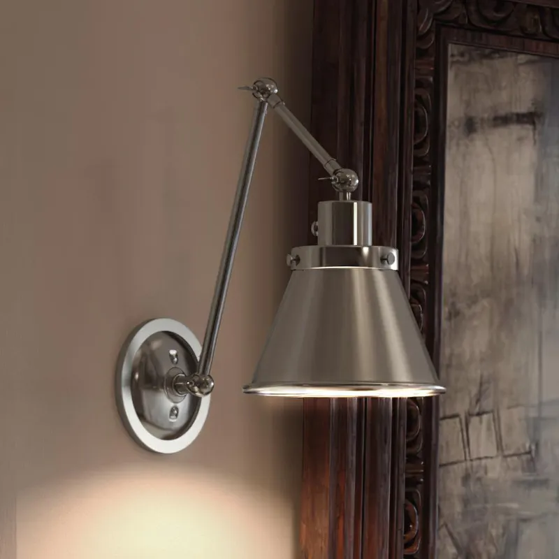 UHP3320 Traditional Wall Light, 14.375"H x 8.25"W, Brushed Nickel Finish, Pawtucket Collection — Urban Ambiance LED Wall Lights  3000K