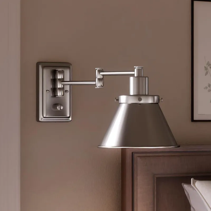 UHP3310 Traditional Wall Light, 9.625"H x 8.25"W, Brushed Nickel Finish, Pawtucket Collection — Urban Ambiance LED Wall Lights  3000K
