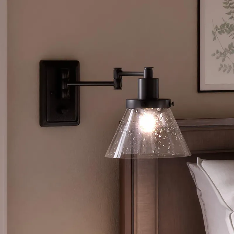 UHP3301 Traditional Wall Light, 9.625"H x 8"W, Midnight Black Finish, Pawtucket Collection — Urban Ambiance LED Wall Lights  3000K