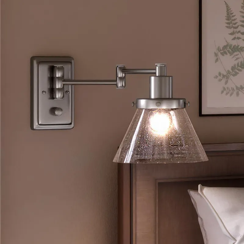 UHP3300 Traditional Wall Light, 9.625"H x 8"W, Brushed Nickel Finish, Pawtucket Collection — Urban Ambiance LED Wall Lights  3000K