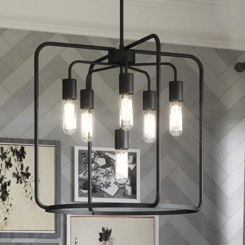 UHP3291 Urban Loft Pendant Light, 23.125"H x 22"W, Midnight Black Finish, Loveland Collection — Urban Ambiance LED Landscape Lights  3000K