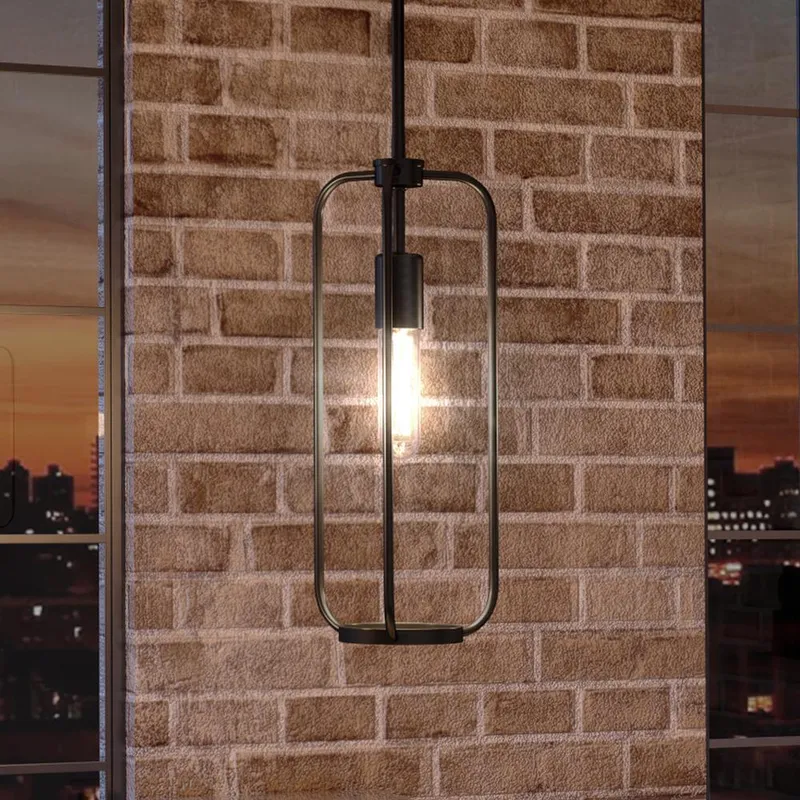 UHP3271 Urban Loft Pendant Light, 14.875"H x 7"W, Midnight Black Finish, Loveland Collection — Urban Ambiance LED Landscape Lights  3000K