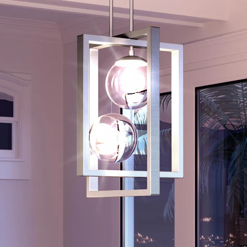 UHP3260 Minimalist Pendant Light, 20.5"H x 13.5"W, Brushed Nickel Finish, Canton Collection — Urban Ambiance LED Landscape Lights  3000K