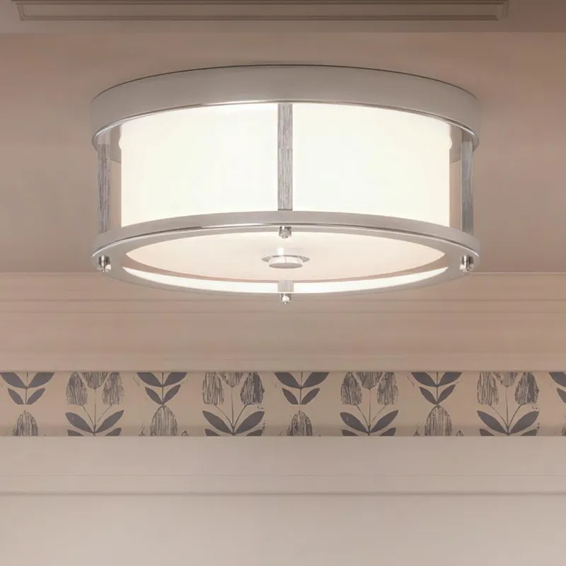 UHP3210 Contemporary Ceiling Light, 5.25"H x 13"W, Brushed Nickel Finish, Evanston Collection — Urban Ambiance LED Post Top Lights  3000K