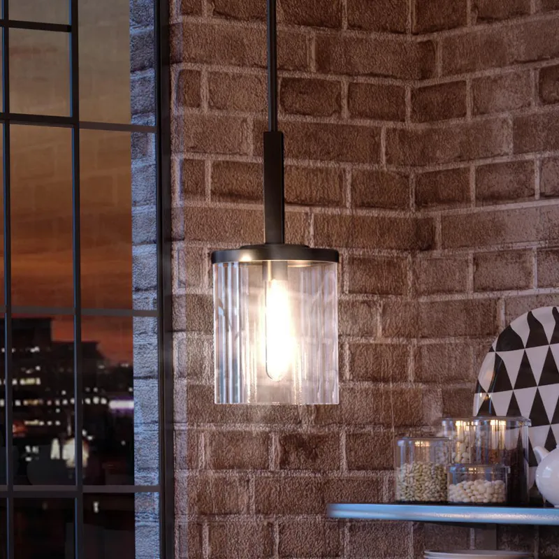 UHP3201 Contemporary Pendant Light, 14"H x 6.25"W, Olde Bronze Finish, Evanston Collection — Urban Ambiance LED Linear Lights  3000K