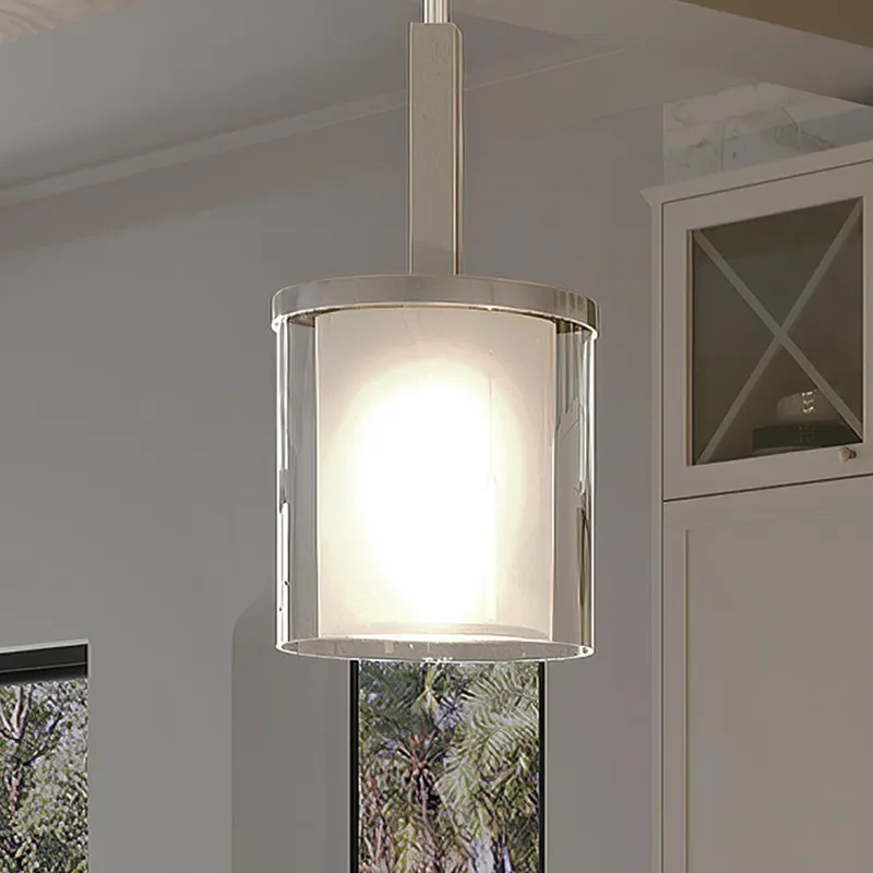 UHP3200 Contemporary Pendant Light, 14"H x 6.25"W, Brushed Nickel Finish, Evanston Collection — Urban Ambiance LED Linear Lights  3000K