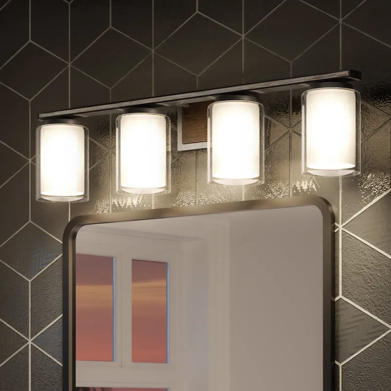 UHP3190 Contemporary Bath Vanity Light, 7.75"H x 33.875"W, Brushed Nickel Finish, Evanston Collection — Urban Ambiance LED Linear Lights  3000K