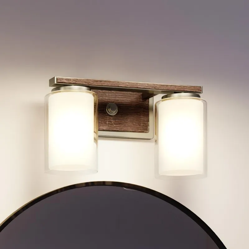 UHP3170 Contemporary Bath Vanity Light, 7.625"H x 13.875"W, Brushed Nickel Finish, Evanston Collection — Urban Ambiance LED Linear Lights  3000K