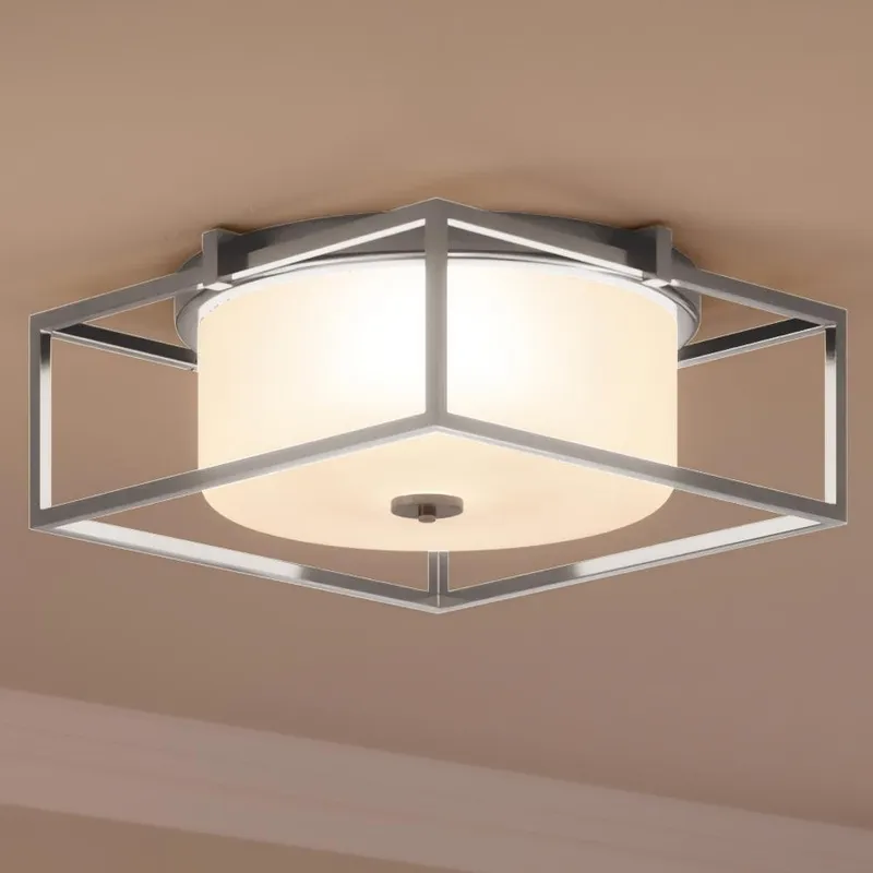 UHP3150 Minimalist Ceiling Light, 5.5"H x 15.375"W, Brushed Nickel Finish, Kennewick Collection — Urban Ambiance LED Post Top Lights  3000K