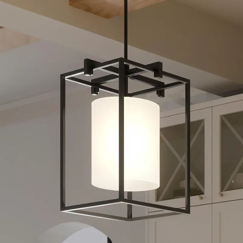 UHP3111 Minimalist Pendant Light, 14.75"H x 10.5"W, Midnight Black Finish, Kennewick Collection — Urban Ambiance LED Landscape Lights  3000K