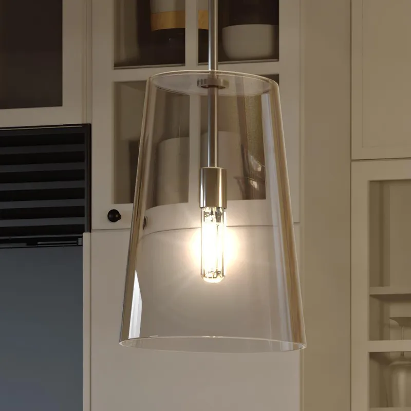 UHP3091 Colonial Pendant Light, 15.875"H x 10.5"W, Polished Nickel Finish, Tustin Collection — Urban Ambiance LED Landscape Lights  3000K