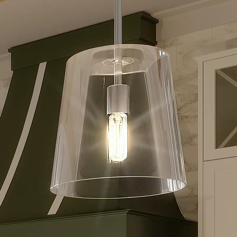 UHP3080 Colonial Pendant Light, 11.375"H x 9"W, Brushed Nickel Finish, Tustin Collection — Urban Ambiance LED Landscape Lights  3000K