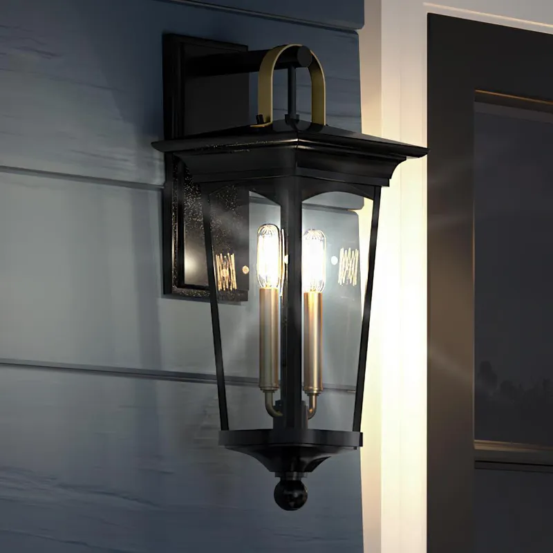 UHP1263 Cosmopolitan Outdoor Wall Light, 22"H x 9"W, Midnight Black Finish, Asheville Collection — Urban Ambiance LED Wall Lights  3000K