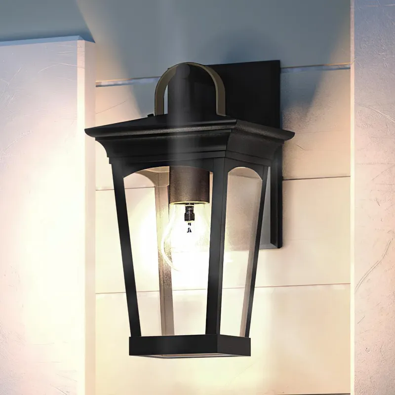UHP1262 Cosmopolitan Outdoor Wall Light, 14.25"H x 7.5"W, Midnight Black Finish, Asheville Collection — Urban Ambiance LED Wall Lights  3000K