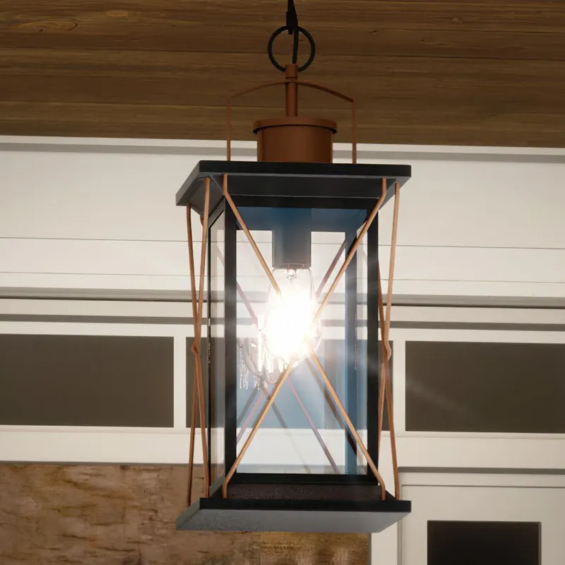 UHP1231 Colonial Outdoor Pendant Light, 21"H x 9"W, Olde Bronze Finish, Longmont Collection — Urban Ambiance LED Landscape Lights  3000K