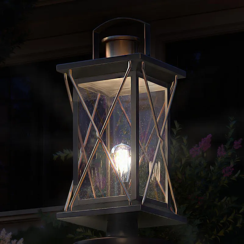 UHP1230 Colonial Outdoor Post/Pier Light, 20"H x 9"W, Olde Bronze Finish, Longmont Collection — Urban Ambiance LED Lighting Controls  3000K