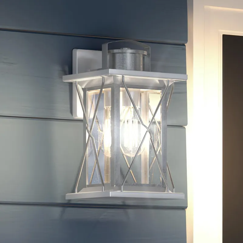 UHP1223 Colonial Outdoor Wall Light, 16"H x 7.5"W, Stainless Steel Finish, Longmont Collection — Urban Ambiance LED Wall Lights  3000K