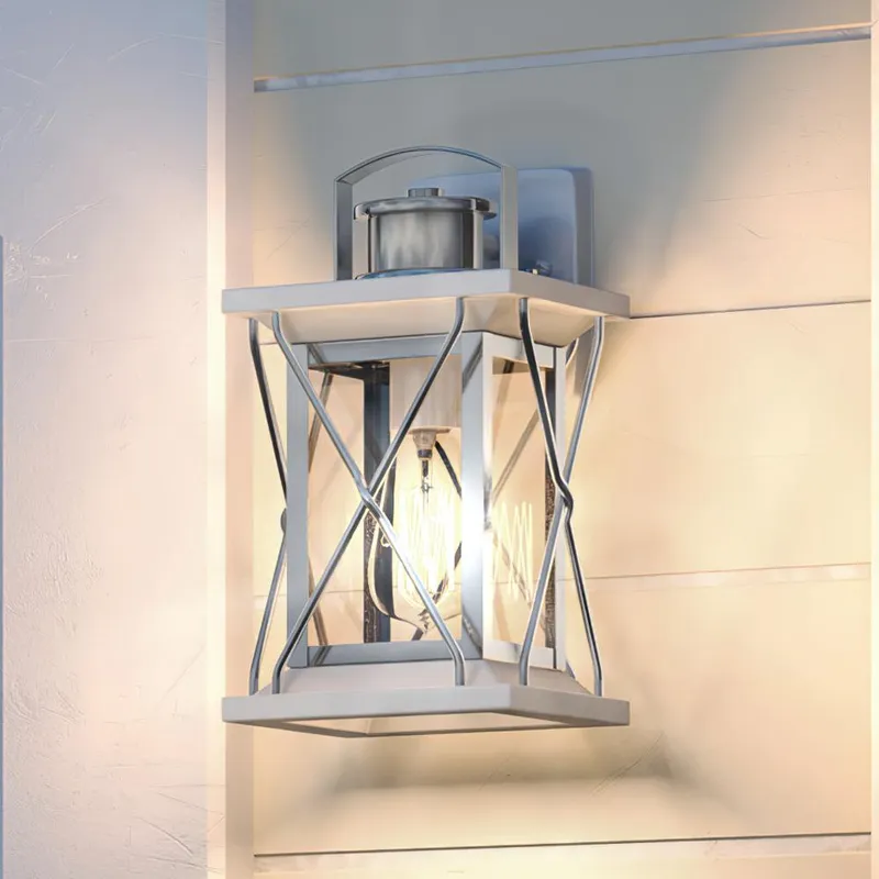 UHP1222 Colonial Outdoor Wall Light, 13"H x 6.5"W, Stainless Steel Finish, Longmont Collection — Urban Ambiance LED Wall Lights  3000K