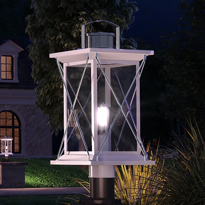 UHP1220 Colonial Outdoor Post/Pier Light, 20"H x 9"W, Stainless Steel Finish, Longmont Collection — Urban Ambiance LED Lighting Controls  3000K