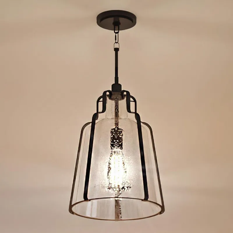 UQL3600 Luxe Industrial Pendant Light, 16.75"H x 12.5"W, Antique Black Finish, Yakima Collection — Urban Ambiance LED Landscape Lights  3000K
