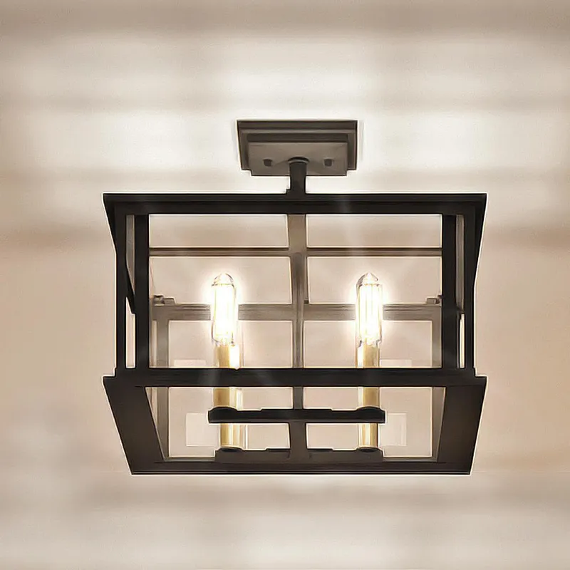 UQL3531 Transitional Ceiling Light, 12.25"H x 14"W, Natural Black Finish, Portsmouth Collection — Urban Ambiance LED Post Top Lights  3000K