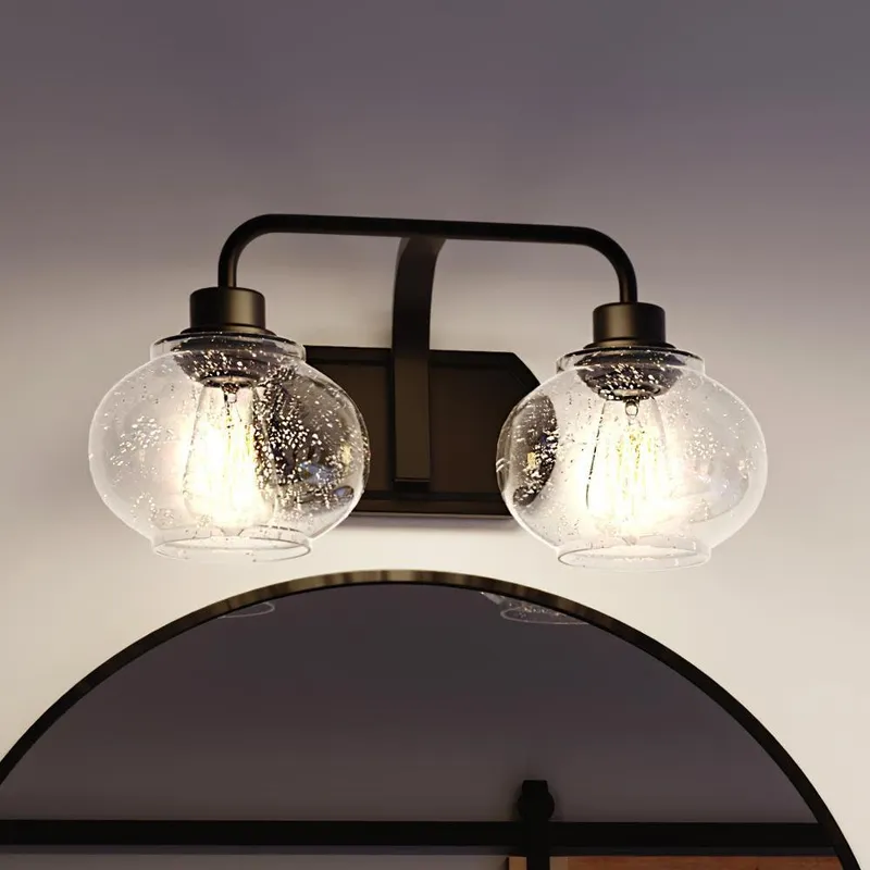UQL3402 Utilitarian Bath Vanity Light, 8.25"H x 17.5"W, Dark Bronze Finish, Clearwater Collection — Urban Ambiance LED Linear Lights  3000K