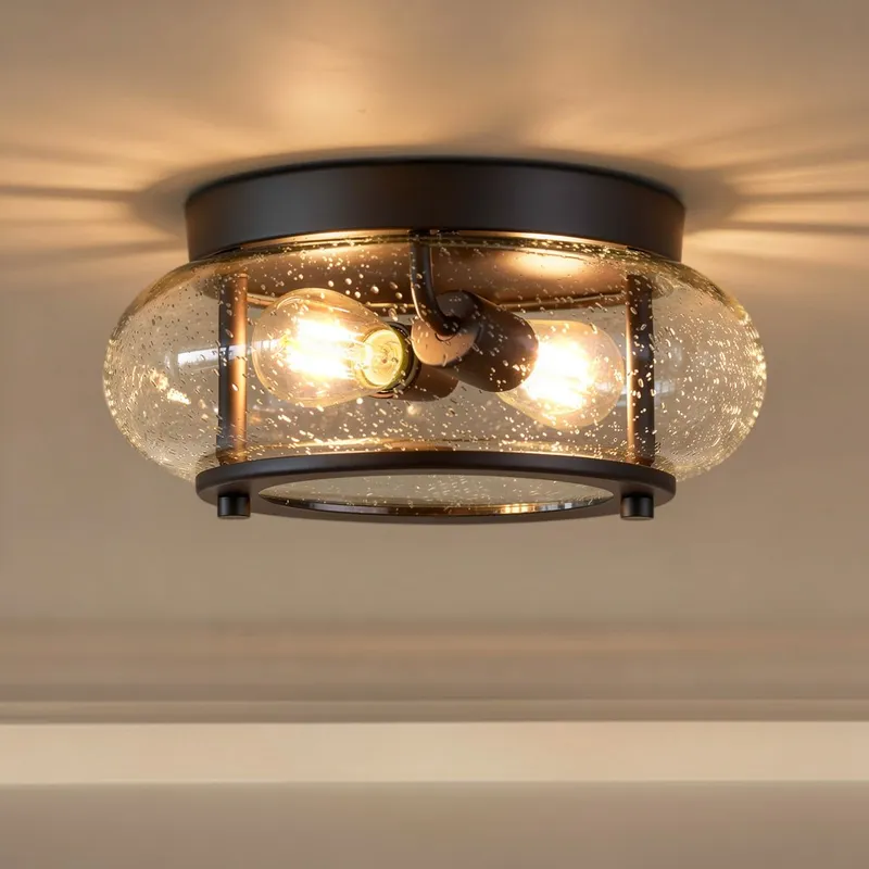 UQL3291 Utilitarian Ceiling Light, 5.75"H x 12"W, Dark Bronze Finish, Clearwater Collection — Urban Ambiance LED Post Top Lights  3000K