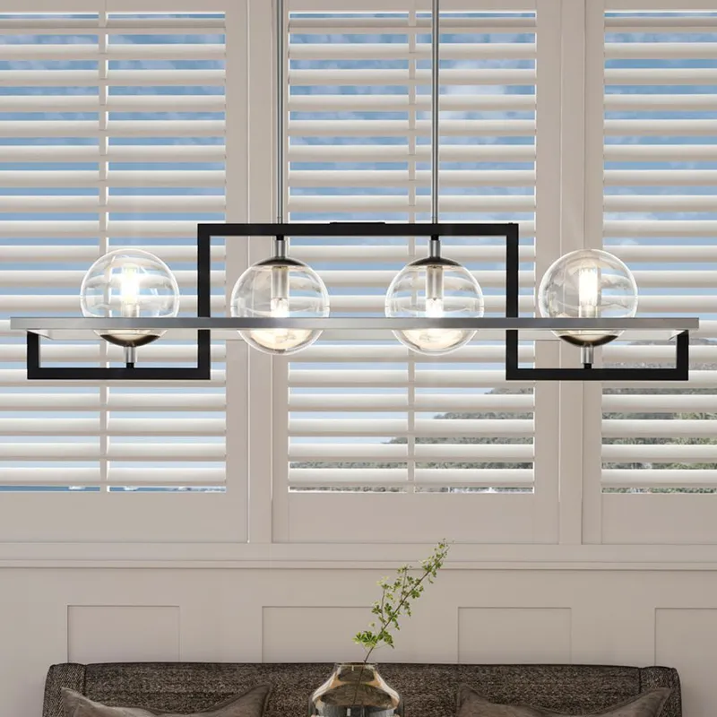 UQL3241 Minimalist Chandelier, 10.5"H x 40"W, Natural Black Finish, Odessa Collection — Urban Ambiance LED Linear Lights  3000K