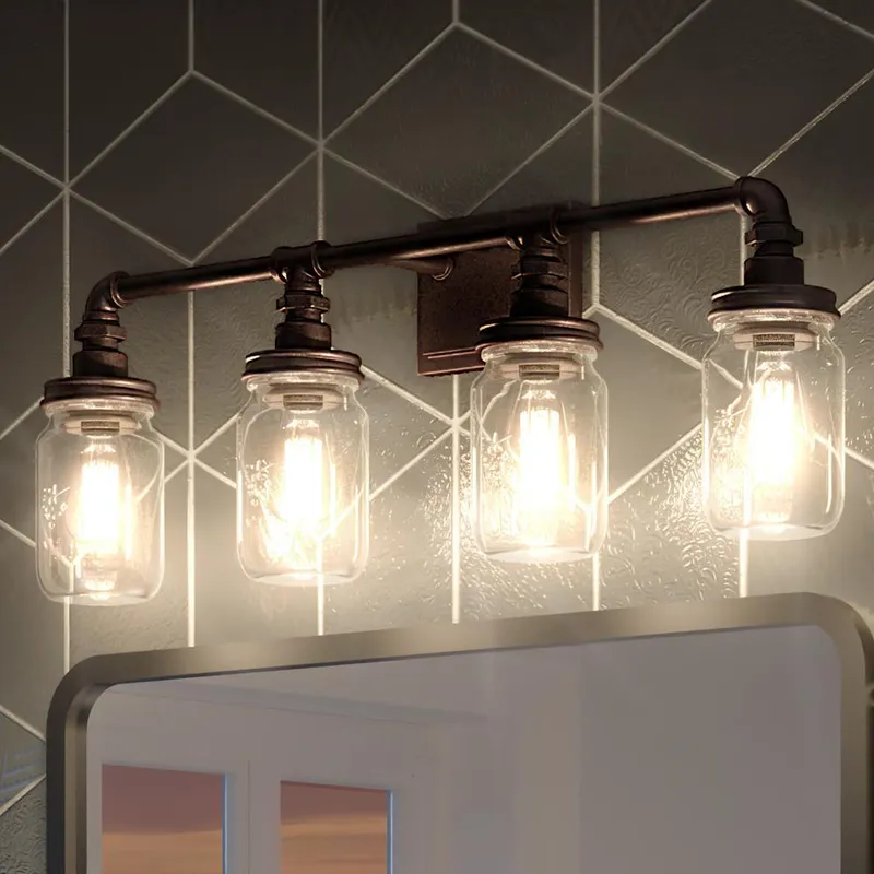 UQL2666 Utilitarian Bath Vanity Light, 11"H x 30.5"W, Antique Black Finish, Dallas Collection — Urban Ambiance LED Linear Lights  3000K
