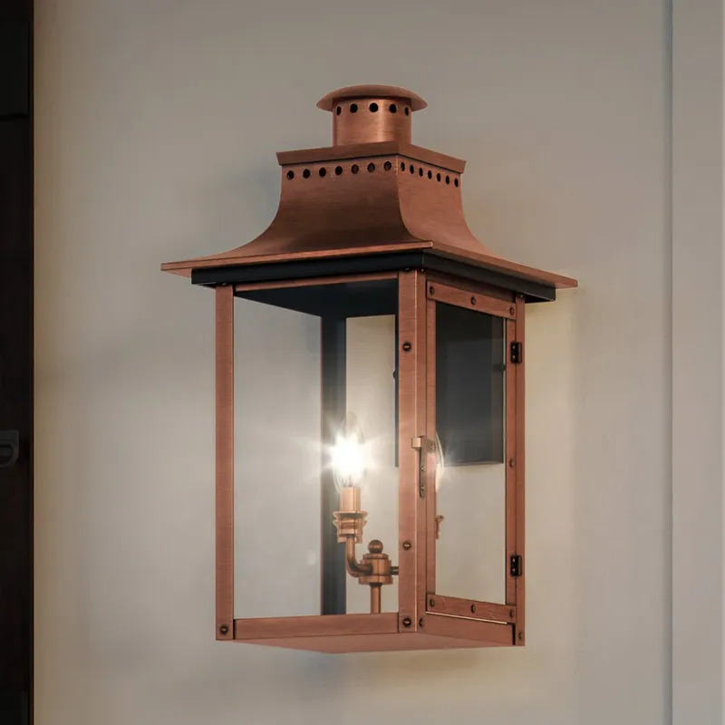 UQL1411 Vintage Outdoor Wall Light, 23"H x 12"W, Rustic Copper Finish, Longview Collection — Urban Ambiance LED Wall Lights  3000K