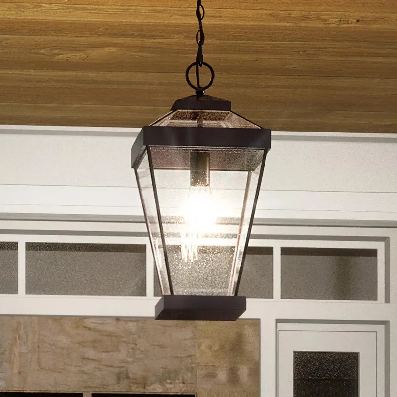UQL1404 Casual Outdoor Pendant Light, 20"H x 10"W, Estate Bronze Finish, Bellingham Collection — Urban Ambiance LED Landscape Lights  3000K
