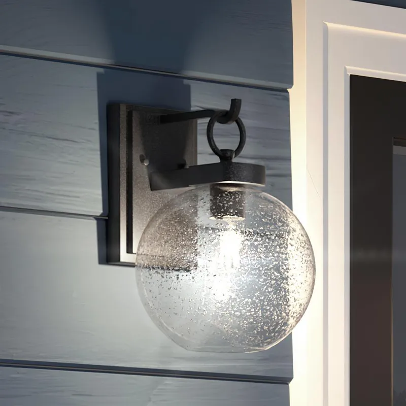 UQL1513 Contemporary Outdoor Wall Light, 14.5"H x 10.25"W, Ash Black Finish, Clifton Collection — Urban Ambiance LED Wall Lights  3000K