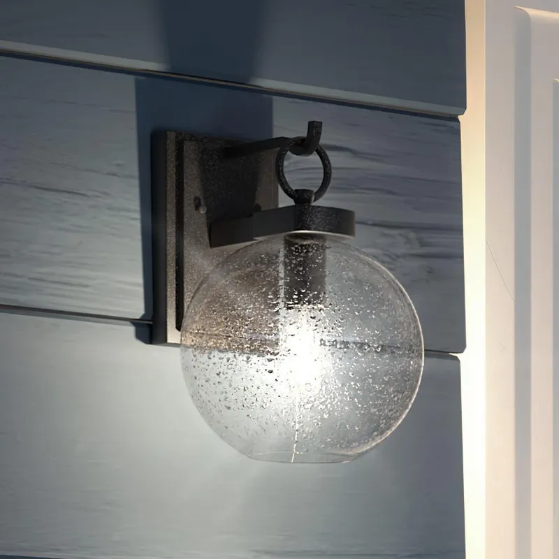UQL1511 Contemporary Outdoor Wall Light, 10.25"H x 7.25"W, Ash Black Finish, Clifton Collection — Urban Ambiance LED Wall Lights  3000K