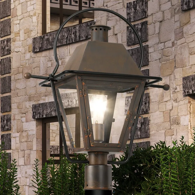 UQL1375 Historic Outdoor Post/Pier Light, 22.75"H x 17.75"W, Bygone Bronze Finish, Paris Collection — Urban Ambiance LED Linear Lights  3000K