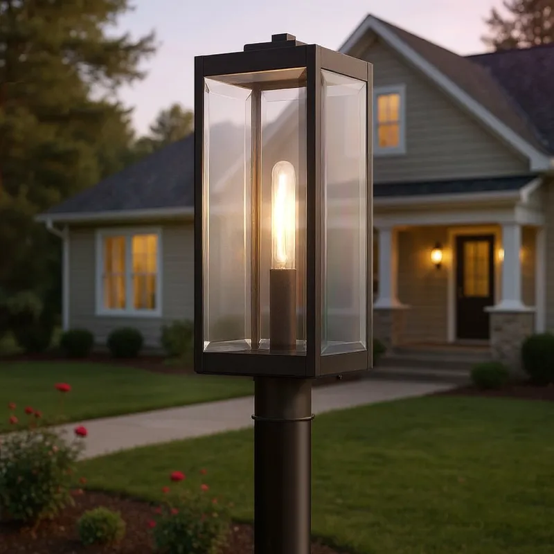 UQL1353 Modern Farmhouse Outdoor Post/Pier Light, 20.5"H x 7"W, Estate Bronze Finish, Quincy Collection — Urban Ambiance LED Lighting Controls  3000K