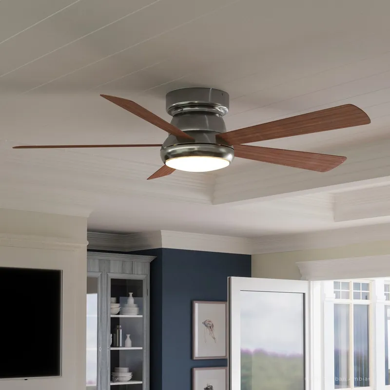 UHP9231 Traditional Indoor Ceiling Fan, 11.6"H x 52"W, Brushed Nickel, Beaufort Collection — Urban Ambiance LED Post Top Lights 62.0W 3000K