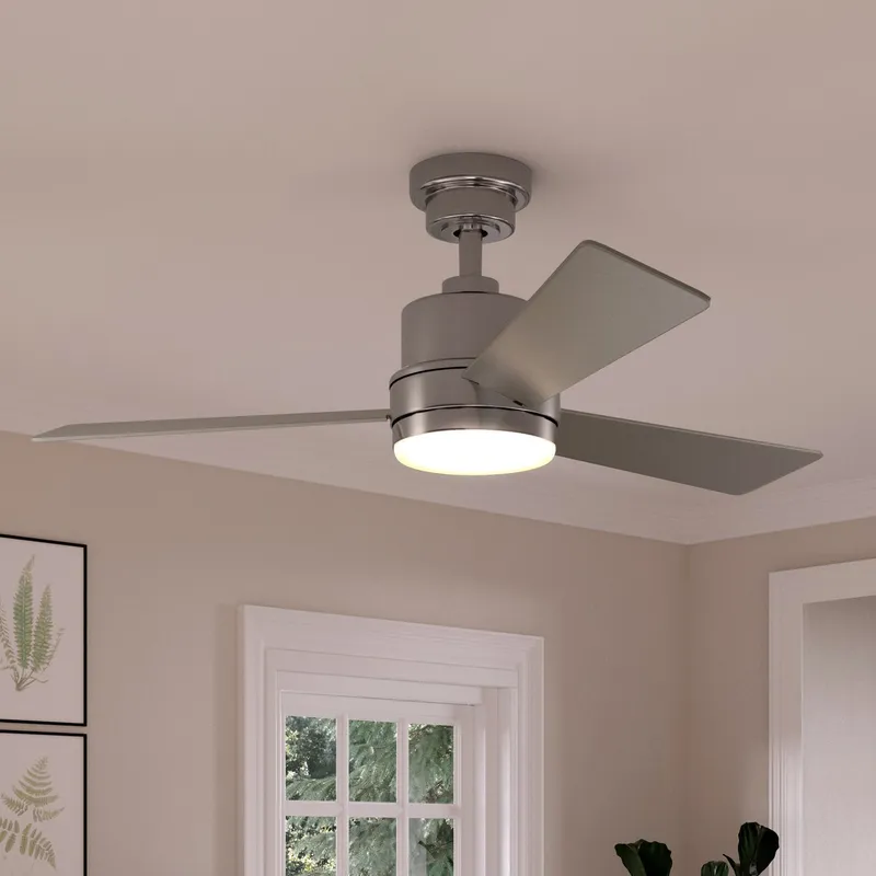 UHP9221 Modern Indoor Ceiling Fan, 15.6"H x 44"W, Brushed Nickel, Capitola Collection — Urban Ambiance LED Post Top Lights 26.0W 3000K