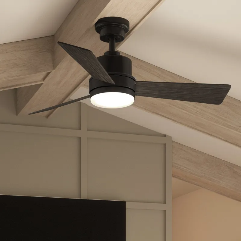 UHP9220 Modern Indoor Ceiling Fan, 15.6"H x 44"W, Midnight Black, Capitola Collection — Urban Ambiance LED Post Top Lights 26.0W 3000K