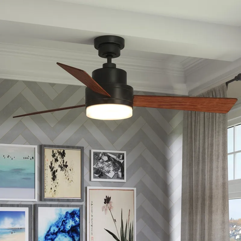 UHP9211 Modern Indoor Ceiling Fan, 15.8"H x 52"W, Olde Bronze, Capitola Collection — Urban Ambiance LED Post Top Lights 64.0W 3000K