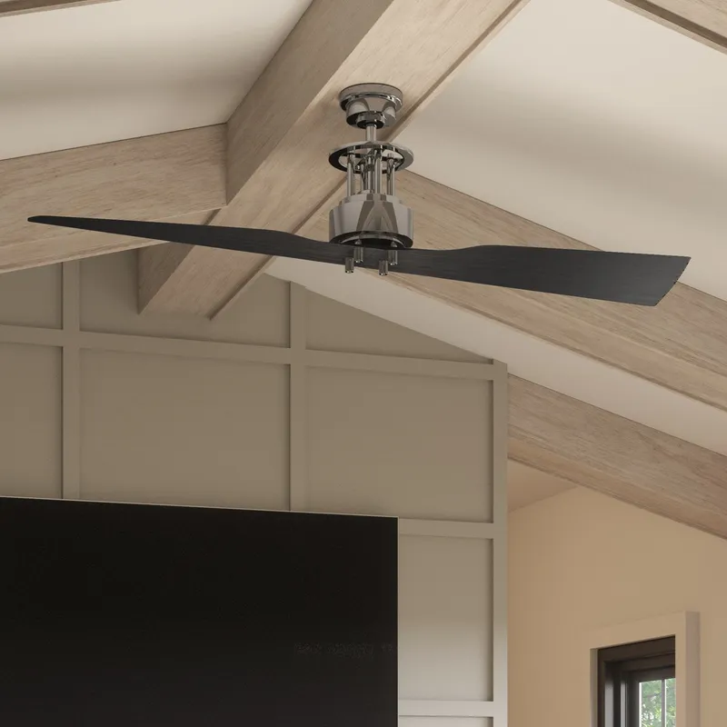 UHP9200 Cosmopolitan Indoor Ceiling Fan, 18.1"H x 56"W, Polished Chrome, Jamestown Collection — Urban Ambiance LED Post Top Lights 32.0W 