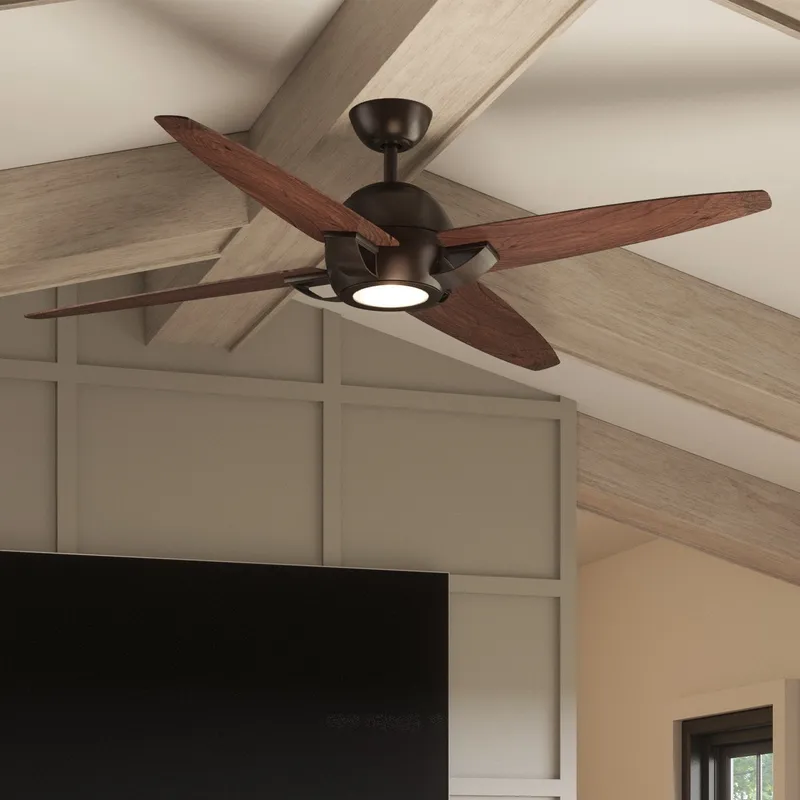 UHP9190 Modern Indoor Ceiling Fan, 14.5"H x 54"W, Olde Bronze, Galveston Collection — Urban Ambiance LED Post Top Lights 65.0W 3000K