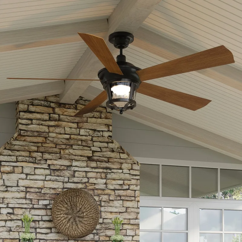 UHP9180 Modern Farmhouse Indoor or Outdoor Ceiling Fan, 19.5"H x 52"W, Olde Bronze, Catalina Collection — Urban Ambiance LED Post Top Lights 58.0W 3000K