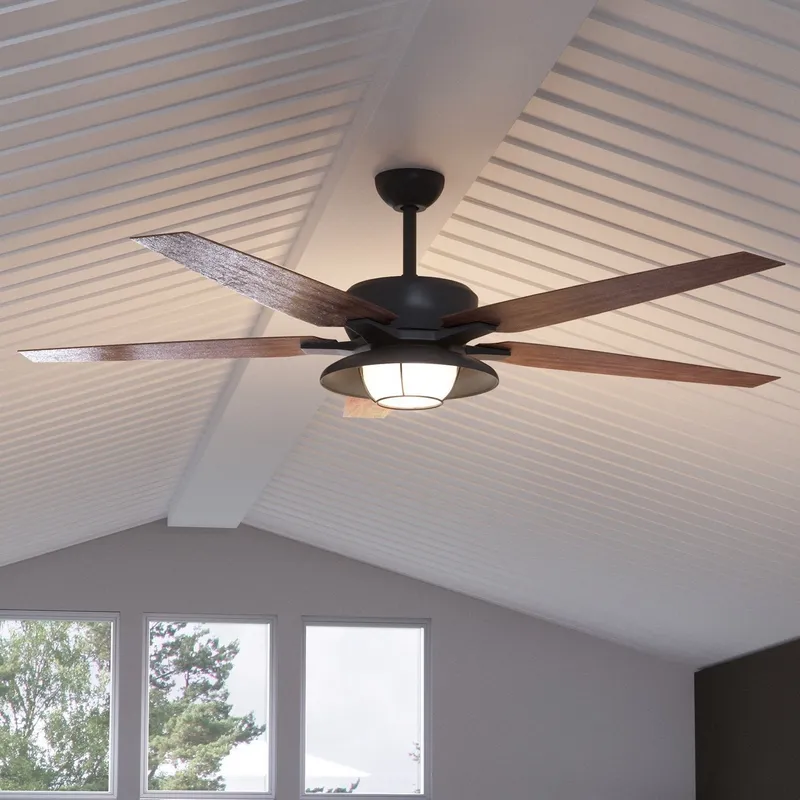 UHP9172 Traditional Indoor or Outdoor Ceiling Fan, 17.6"H x 60"W, Olde Bronze, Santa Monica Collection — Urban Ambiance LED Post Top Lights 75.0W 3000K