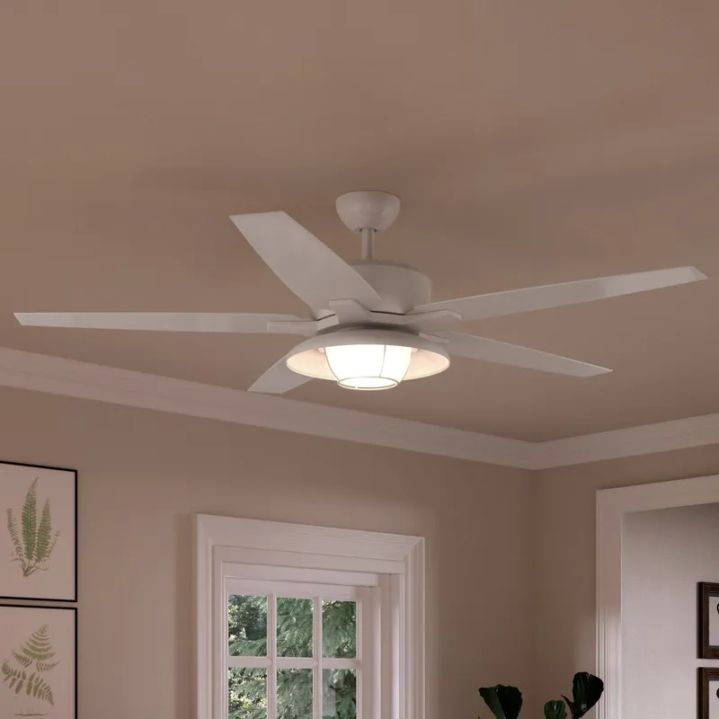 UHP9171 Traditional Indoor or Outdoor Ceiling Fan, 17.6"H x 60"W, White, Santa Monica Collection — Urban Ambiance LED Post Top Lights 75.0W 3000K