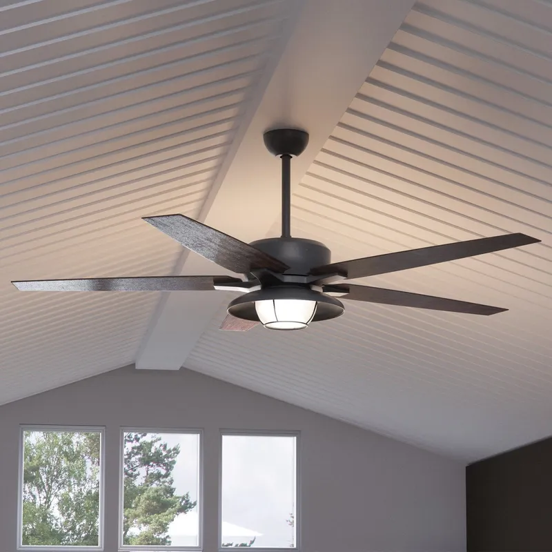 UHP9170 Traditional Indoor or Outdoor Ceiling Fan, 17.6"H x 60"W, Black Iron, Santa Monica Collection — Urban Ambiance LED Post Top Lights 75.0W 3000K